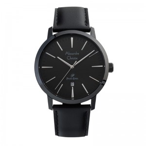 Alexandre Christie AC 1028 Full Black Leather Man MDLIPBA